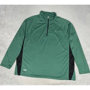 Starter Jersey Men's XL Green Dri-Star Embroider 1/4 Zip‎ Long Sleeve Mock Neck